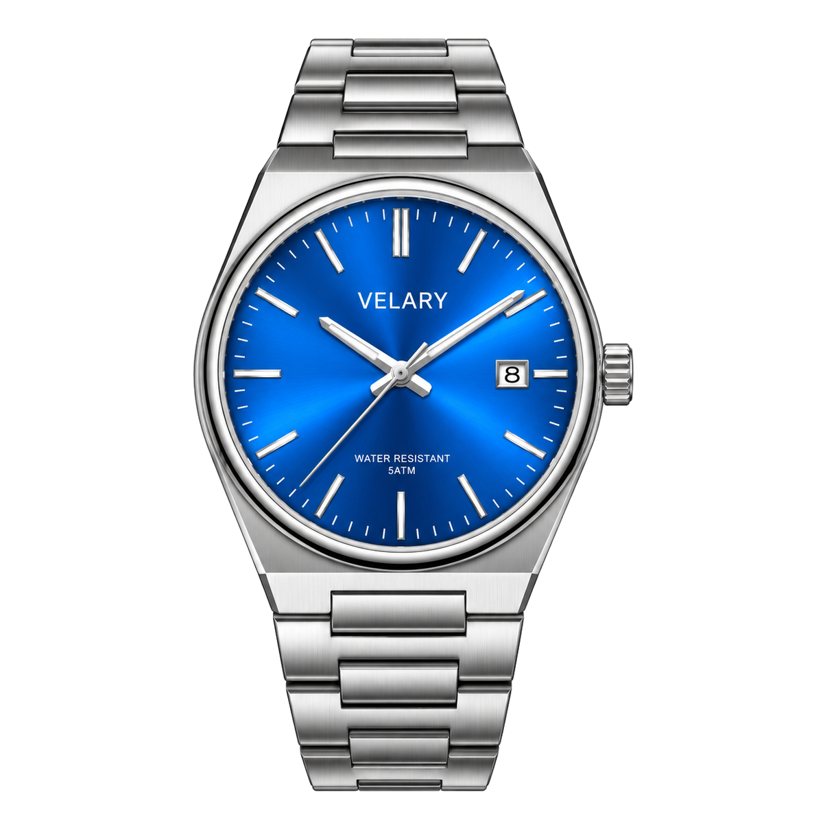 VELARY LAGUNA Armbanduhr mit blauem Zifferblatt und Edelstahlarmband